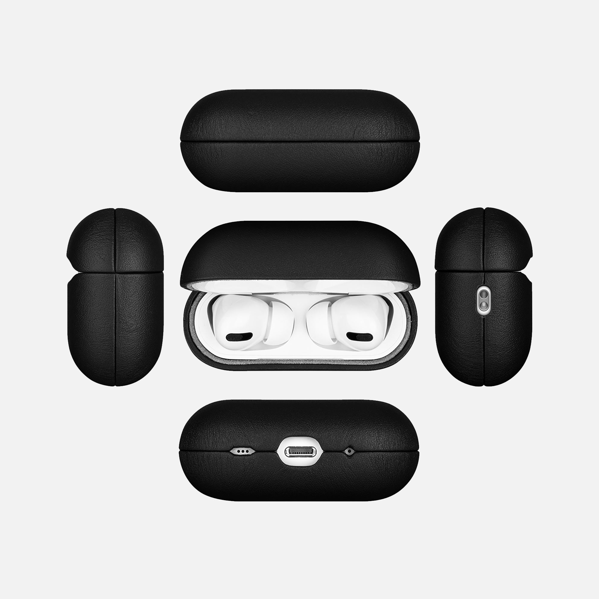 Modern Black Leather Case for AirPods Pro 2 & Pro 3