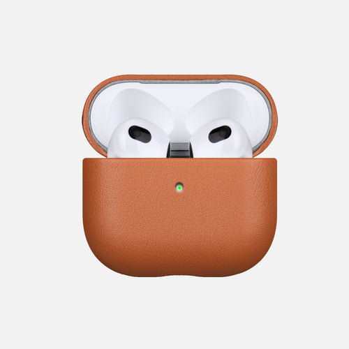 Classic Brown Genuine Leather Case for AirPods 4